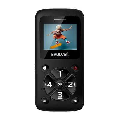 EVOLVEO EasyPhone ID, mobilní telefon pro seniory, černá