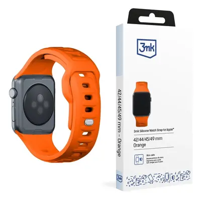 Řemínek 3mk Silicone Watch Strap pro Apple 42/44/45/49 mm, oranžová