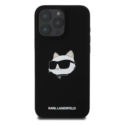 Zadní kryt Karl Lagerfeld Liquid Silicone Choupette Head MagSafe pro Apple iPhone 16 Pro Max, če