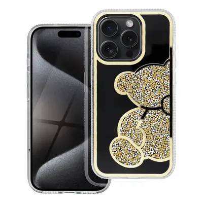 Zadní kryt TEDDY BEAR Case pro Apple iPhone 15 Pro, zlatá