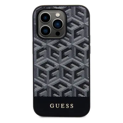 Zadní kryt Guess PU G Cube MagSafe pro Apple iPhone 15 Pro, černá