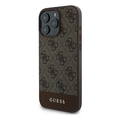 Zadní kryt Guess PU 4G Stripe pro Apple iPhone 16 Pro Max, hnědá