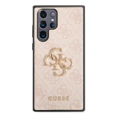 Zadní kryt Guess PU 4G Metal Logo pro Apple iPhone 14 Pro Max, růžová