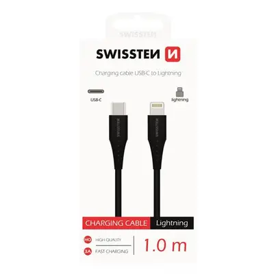 Datový kabel SWISSTEN USB-C / LIGHTNING 1 m black