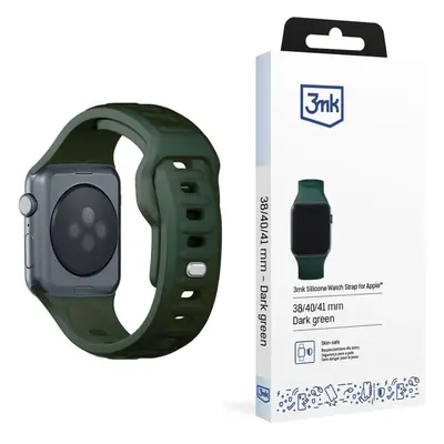 Řemínek 3mk Silicone Watch Strap pro Apple 38/40/41 mm, tmavě zelená