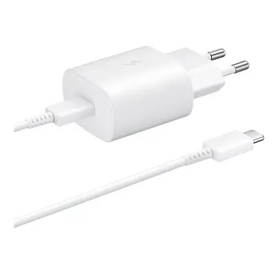 Cestovní nabíječka Samsung EP-TA800EBE + EP-DA705BBE 25W, USB-C/USB-C, white (OOB Bulk)