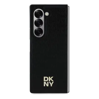 Zadní kryt DKNY PU Leather Repeat Pattern Stack Logo MagSafe pro Samsung Galaxy Z Fold6, černá