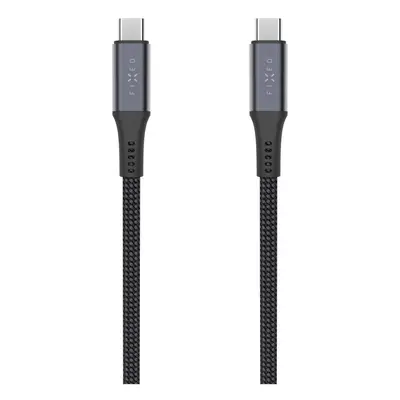 Nabíjecí a datový opletený kabel FIXED s konektory USB-C/USB-C, PD 3.1, 1.2 m, USB4gen2 20Gbps, 