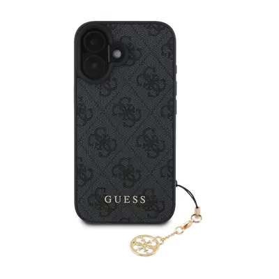 Zadní kryt Guess 4G Charm pro Apple iPhone 16, tón v tónu šedá