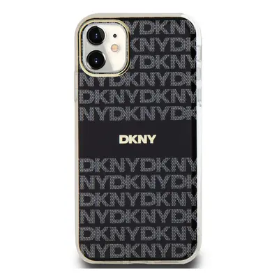 Zadní kryt DKNY PC/TPU Repeat Pattern Tonal Stripe Magsafe pro Apple iPhone 11, černá