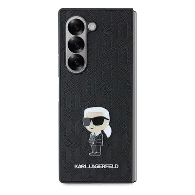 Zadní kryt Karl Lagerfeld PU Saffiano Monogram Ikonik pro Samsung Galaxy Z Fold6, černá