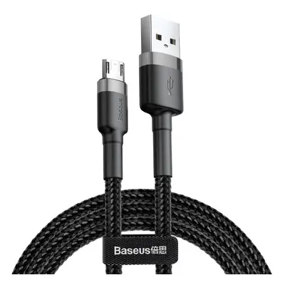 Datový kabel Baseus Cafule Cable Micro USB 2.4A, 1M, šedá-černá