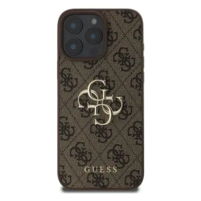 Zadní kryt Guess PU 4G Metal Logo pro Apple iPhone 16 Pro Max, hnědá