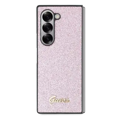 Zadní kryt Guess PC/TPU Glitter Flakes Metal Logo pro Samsung Galaxy Z Fold6, růžová