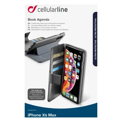 CellularLine Book Agenda flipové pouzdro pro Apple iPhone XS Max, černá