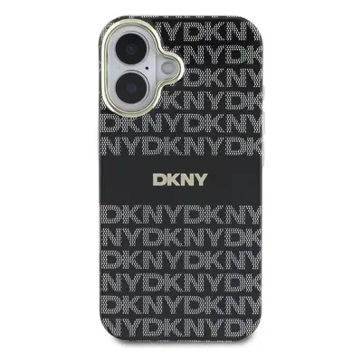 Zadní kryt DKNY PC/TPU Repeat Pattern Tonal Stripe Magsafe pro Apple iPhone 16, černá