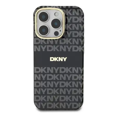 Zadní kryt DKNY PC/TPU Repeat Pattern Tonal Stripe Magsafe pro Apple iPhone 16 Pro, černá