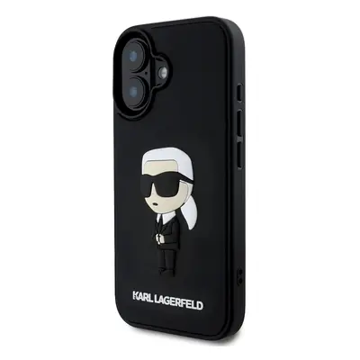 Zadní kryt Karl Lagerfeld 3D Rubber Ikonik pro Apple iPhone 16, black