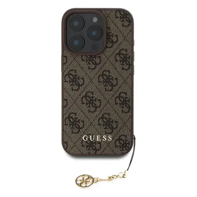 Zadní kryt Guess 4G Charm pro Apple iPhone 16 Pro, tón v tónu hnědá