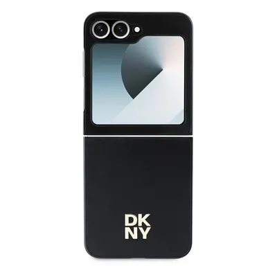 Zadní kryt DKNY PU Leather Stack Logo pro Samsung Galaxy Z Flip6, černá