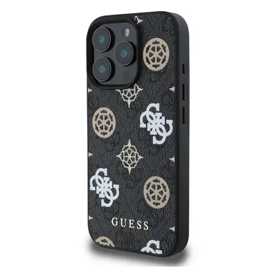 Zadní kryt Guess PU 4G Peony MagSafe pro Apple iPhone 16 Pro Max, černá