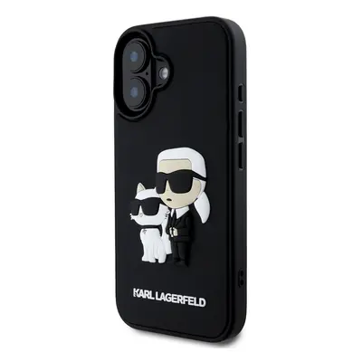 Zadní kryt Karl Lagerfeld 3D Rubber Karl and Choupette pro Apple iPhone 16 Plus, black