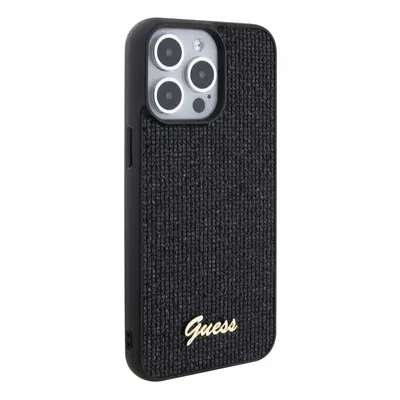 Zadní kryt Guess PU Square Mirror Script Logo pro Apple iPhone 15 Pro Max, černá