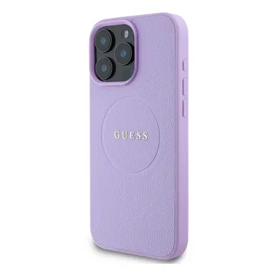 Zadní kryt Guess PU Grained Classic Logo MagSafe pro Apple iPhone 16 Pro Max, fialová