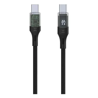 Nabíjecí a datový kabel FIXED s displejem s konektory USB-C/USB-C a podporou PD, 2m, USB 2.0, 10