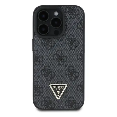 Zadní kryt Guess PU 4G Strass Triangle Metal Logo + Crossbody popruh pro Apple iPhone 16 Pro, če