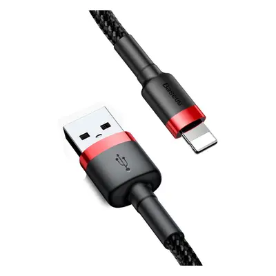 Datový kabel Baseus Cafule Cable USB for Lightning 2.4A 1M, šedá-černá