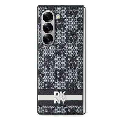 Zadní kryt DKNY PU Leather Checkered Pattern and Stripe pro Samsung Galaxy Z Fold6, černá