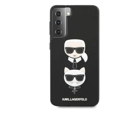 Karl Lagerfeld Saffiano K&C Heads kryt Samsung Galaxy S21+, černá