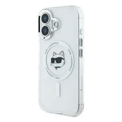 Zadní kryt Karl Lagerfeld IML Choupette Head Metal Frame MagSafe pro Apple iPhone 16, transparen