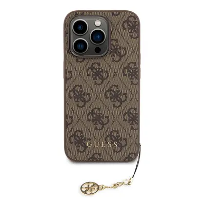 Zadní kryt Guess 4G Charm pro Apple iPhone 15 Pro, tón v tónu hnědá