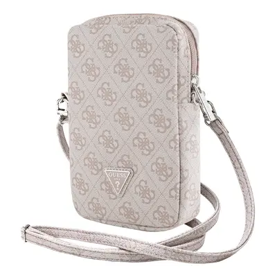 Taška Guess PU 4G Triangle Logo Wallet Phone Bag Zipper, růžová