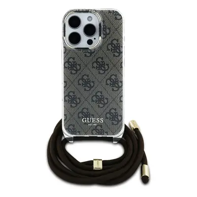 Zadní kryt Guess IML 4G Printed Crossbody popruh pro Apple iPhone 16 Pro Max, hnědá