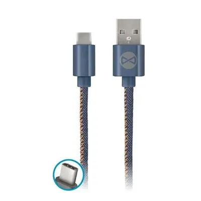 Datový kabel Forever USB-C 1m 2A jeans, modrá