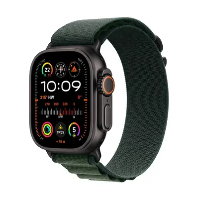 Apple Watch Ultra 2 GPS + Cellular 49mm Black Titanium / Dark Green Alpine Loop - L