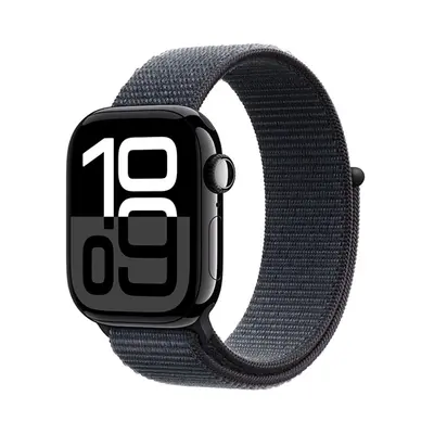 Apple Watch Series 10 GPS + Cellular 42mm Jet Black Aluminium / Ink Sport Loop