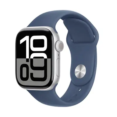 Apple Watch Series 10 GPS + Cellular 46mm Silver Aluminium / Denim Sport Band - M/L