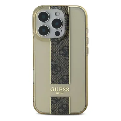 Zadní kryt Guess IML Middle 4G Stripe pro Apple iPhone 16 Pro Max, hnědá