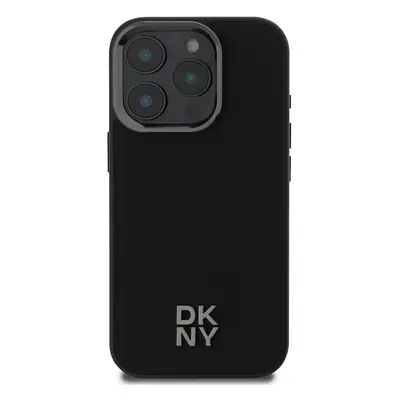 Zadní kryt DKNY PU Leather Stack Logo Magsafe pro Apple iPhone 16 Pro Max, černá