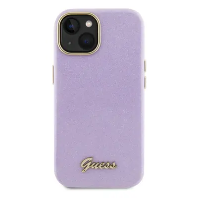 Zadní kryt Guess PU Glitter Full Wrapped pro Apple iPhone 15, lilac