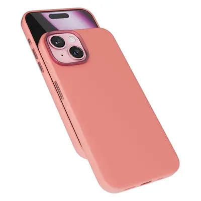 Silikonový zadní kryt Epico Mag+ pro Apple iPhone 16, broskově růžová