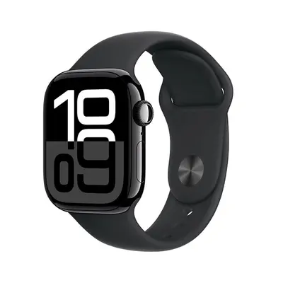 Apple Watch Series 10 GPS + Cellular 42mm Jet Black Aluminium / Black Sport Band - S/M