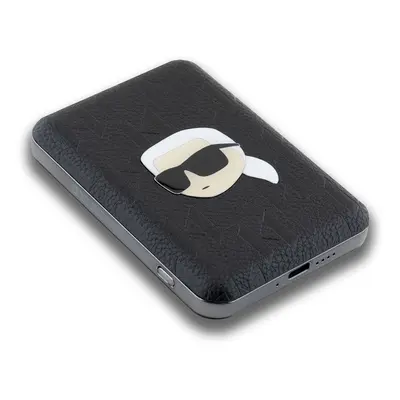 Powerbanka Karl Lagerfeld Embossed Karl Head MagSaf 5000mAh, černá