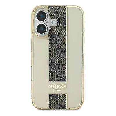 Zadní kryt Guess IML Middle 4G Stripe pro Apple iPhone 16, hnědá