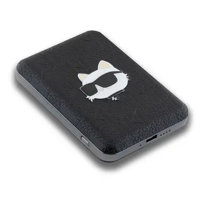 Powerbanka Karl Lagerfeld Embossed Choupette Head MagSafe 5000mAh, černá