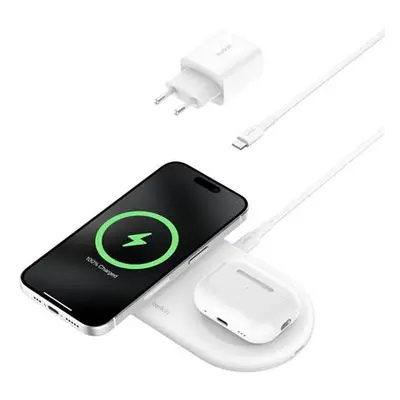 Magnetická nabíjecí podložka Belkin Boost Charge™ Pro Qi2 2v1 bílá